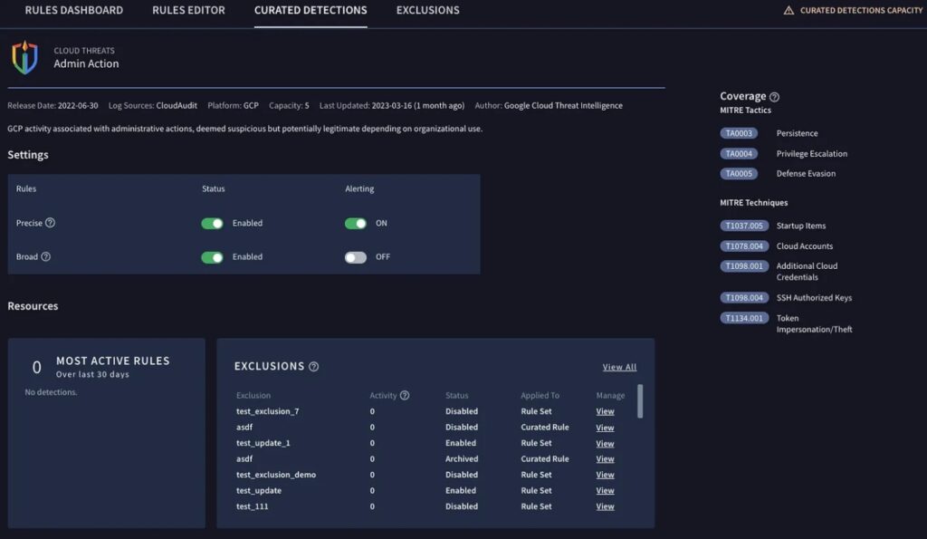 Google Curated Detections